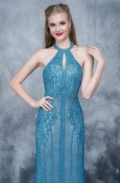 Formal Gowns Nina Canacci - 8144 Keyhole Accented Sparkling Halter Gown 7 Formal Gowns Nina Canacci - 8144 Keyhole Accented Sparkling Halter Gown