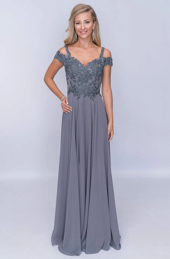 Nina Canacci - Embroidered A-Line Evening Dress M507 - 1 Pc Grey In Size 20 Available Formal Gowns 3 Nina Canacci - Embroidered A-Line Evening Dress M507 - 1 Pc Grey In Size 20 Available Formal Gowns