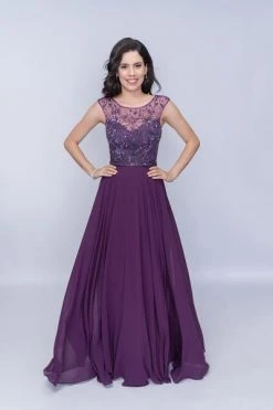 Nina Canacci - M505 Bead Embellished A-Line Evening Gown Formal Gowns