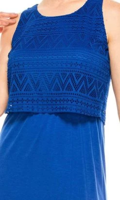 Nina Leonard - L13060 Crochet Top Faux Two-Piece Day Shift Dress 17 Nina Leonard - L13060 Crochet Top Faux Two-Piece Day Shift Dress