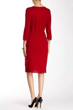 Nina Leonard - L24631 Fringed Hem Dress