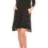 Nina Leonard - L6158A Quarter Sleeve Polka Dot Swing Dress