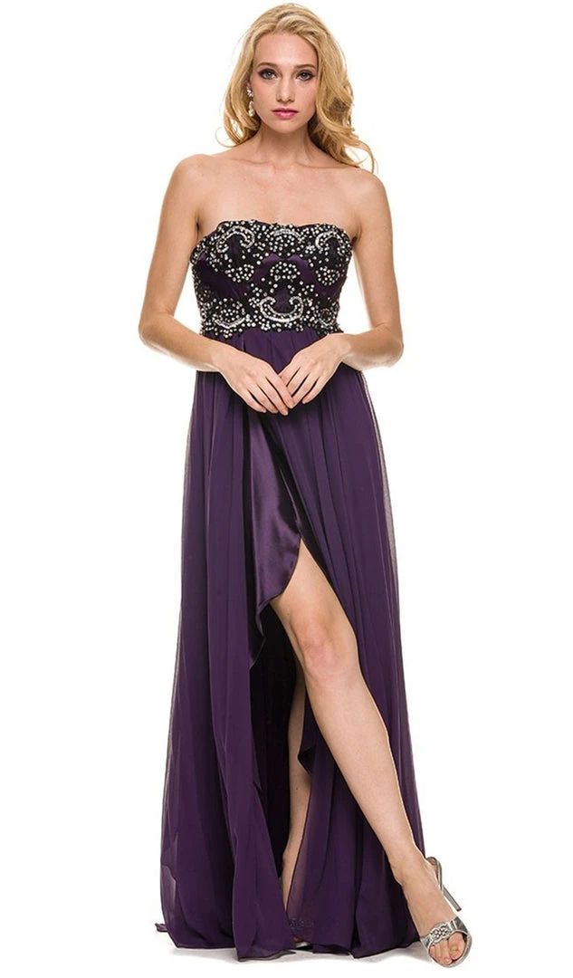 Formal Gowns Nox Anabel - 2554 Embellished Semi-Sweetheart A-line Dress 8 Formal Gowns Nox Anabel - 2554 Embellished Semi-Sweetheart A-line Dress