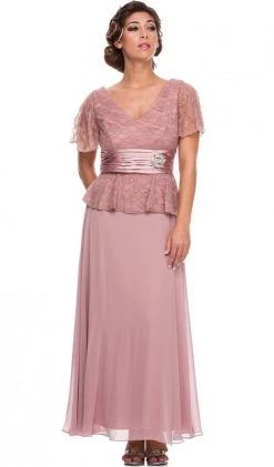 Nox Anabel - 5062 Lace V-Neck A-line Formal Dress