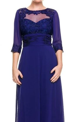 Formal Gowns Nox Anabel - 5101 Quarter Length Sleeve Empire Long Formal Dress