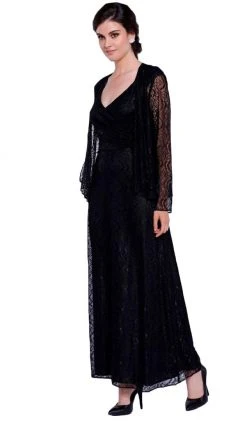 Formal Gowns Nox Anabel - 5140 Lace V-Neck A-Line Dress