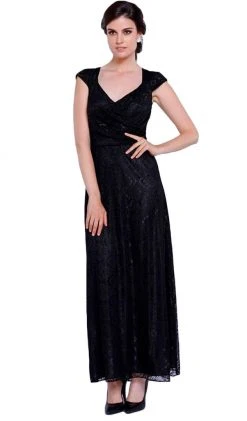Formal Gowns Nox Anabel - 5140 Lace V-Neck A-Line Dress