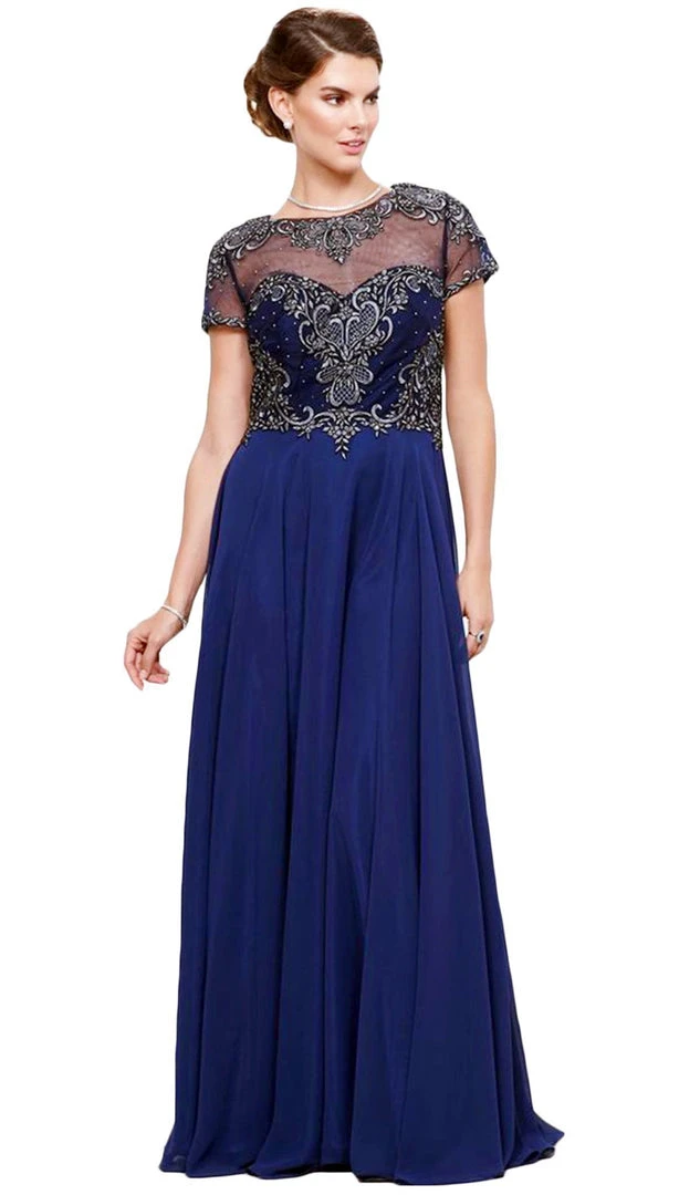 Nox Anabel - 5143 Beaded Embellished A-Line Gown 3 Nox Anabel - 5143 Beaded Embellished A-Line Gown