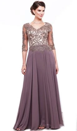Nox Anabel - 5144 Embroidered A-Line Dress Formal Gowns
