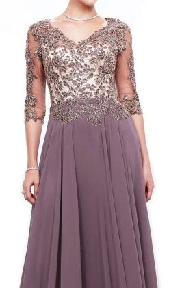 Nox Anabel - 5144 Embroidered A-Line Dress Formal Gowns