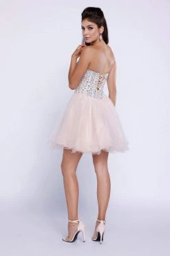 Nox Anabel - 6015 Sweetheart Neckline Corset Style Cocktail Dress Cocktail Dresses