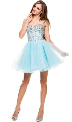 Nox Anabel - 6015 Sweetheart Neckline Corset Style Cocktail Dress Cocktail Dresses