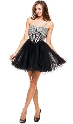 Nox Anabel - 6015 Sweetheart Neckline Corset Style Cocktail Dress Cocktail Dresses