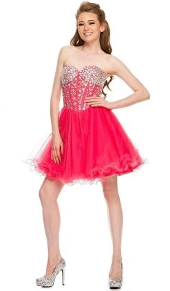 Nox Anabel - 6015 Sweetheart Neckline Corset Style Cocktail Dress Cocktail Dresses