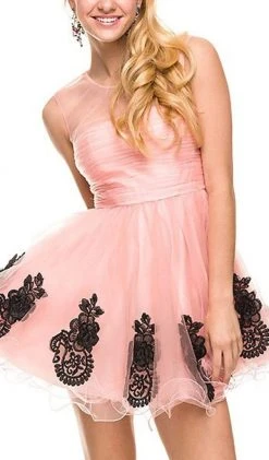 Nox Anabel - 6037 Ruched Illusion Neck Dress Cocktail Dresses