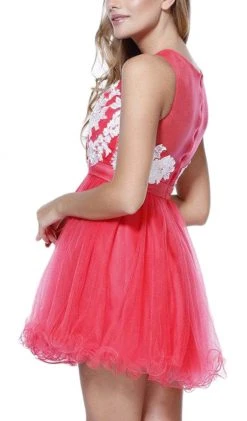 Nox Anabel - 6040 Embroidered Illusion Neck Dress 14 Nox Anabel - 6040 Embroidered Illusion Neck Dress