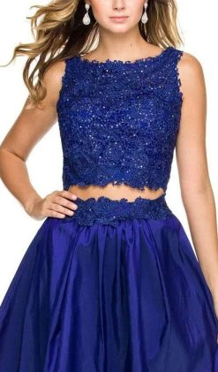 Nox Anabel - 6054 Embellished Bateau Neck Dress