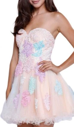 Cocktail Dresses Nox Anabel - 6055 Strapless Tulle Cocktail Dress