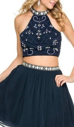 Nox Anabel - 6165 Two Piece Halter Dress Cocktail Dresses 9 Nox Anabel - 6165 Two Piece Halter Dress Cocktail Dresses