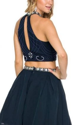 Nox Anabel - 6165 Two Piece Halter Dress Cocktail Dresses 11 Nox Anabel - 6165 Two Piece Halter Dress Cocktail Dresses