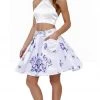 Cocktail Dresses Nox Anabel - 6222 Two-Piece Halter Floral Print Cocktail Dress