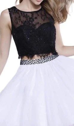 Nox Anabel - 6224 Two-Piece Lace Bateau Flutter Cocktail Dress Cocktail Dresses