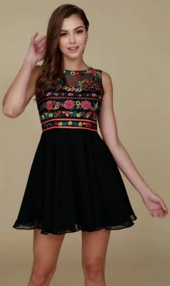 Nox Anabel - 6239 Floral Illusion Bateau Neck Dress - 1 Pc Black In Size S Available Cocktail Dresses 7 Nox Anabel - 6239 Floral Illusion Bateau Neck Dress - 1 Pc Black In Size S Available Cocktail Dresses