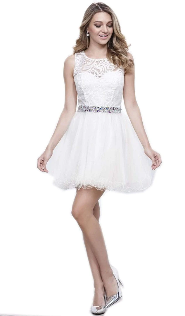 Nox Anabel - 6252 Embroidered Bodice Tulle Short Party Dress Cocktail Dresses 7 Nox Anabel - 6252 Embroidered Bodice Tulle Short Party Dress Cocktail Dresses