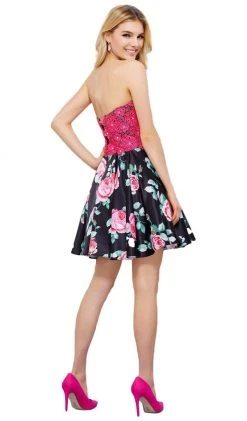 Nox Anabel - 6270 Two-Piece Lace Corset Floral Cocktail Dress Cocktail Dresses