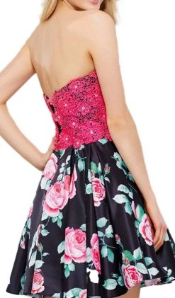 Nox Anabel - 6270 Two-Piece Lace Corset Floral Cocktail Dress Cocktail Dresses