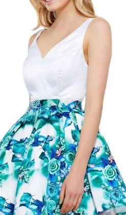 Nox Anabel - 6284 Sweetheart Floral A-Line Cocktail Dress