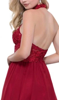 Nox Anabel - 6308 Ornate Lace Appliqued Illusion Halter Dress 17 Nox Anabel - 6308 Ornate Lace Appliqued Illusion Halter Dress