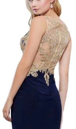 Nox Anabel - 6312 Gilded Bateau Neck Sheath Cocktail Dress 13 Nox Anabel - 6312 Gilded Bateau Neck Sheath Cocktail Dress