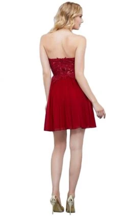 Cocktail Dresses Nox Anabel - 6314 Strapless Embellished Sweetheart Cocktail Dress