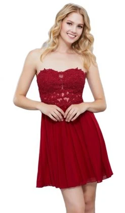 Cocktail Dresses Nox Anabel - 6314 Strapless Embellished Sweetheart Cocktail Dress