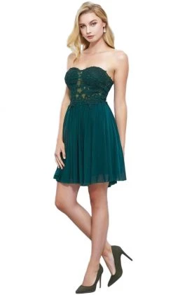 Cocktail Dresses Nox Anabel - 6314 Strapless Embellished Sweetheart Cocktail Dress