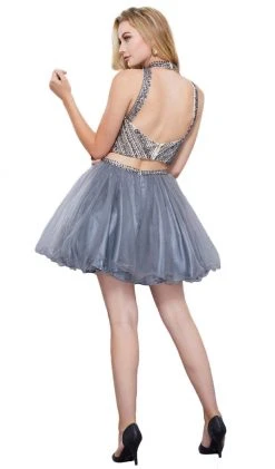 Nox Anabel - 6326 Two Piece Beaded A-line Dress 10 Nox Anabel - 6326 Two Piece Beaded A-line Dress