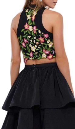 Nox Anabel - 6342 Embroidered Two Piece Tiered Cocktail Dress Cocktail Dresses