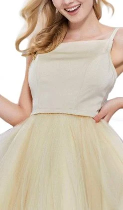 Cocktail Dresses Nox Anabel - 6353 Sleeveless Straight-Across Neck Chiffon Cocktail Dress