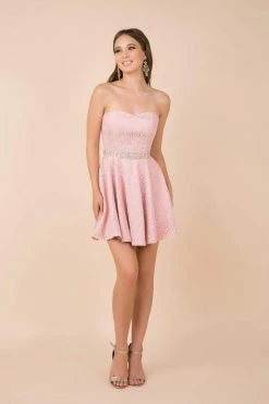 Nox Anabel - 6358 Embellished Waist Sweetheart Neckline Cocktail Dress Cocktail Dresses