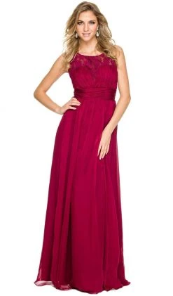 Nox Anabel - 7126 Sleeveless Lace And Chiffon A-Line Evening Dress