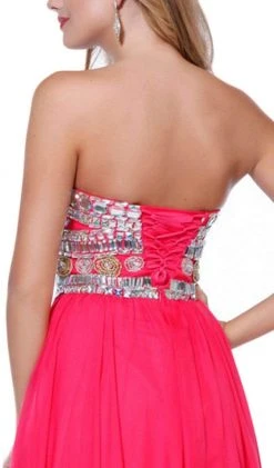 Nox Anabel - 8153 Strapless Bejeweled Bodice Long Evening Dress