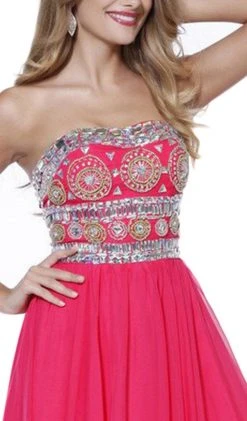 Nox Anabel - 8153 Strapless Bejeweled Bodice Long Evening Dress