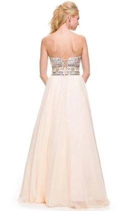 Nox Anabel - 8153 Strapless Bejeweled Bodice Long Evening Dress