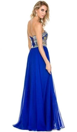 Nox Anabel - 8153 Strapless Bejeweled Bodice Long Evening Dress