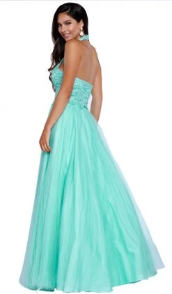 Nox Anabel - 8181 Lace Embroidered Bodice Halter Long Gown Formal Gowns 11 Nox Anabel - 8181 Lace Embroidered Bodice Halter Long Gown Formal Gowns