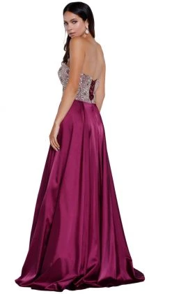 Formal Gowns Nox Anabel - 8186 Metallic Embellished Strapless Long Evening Gown 16 Formal Gowns Nox Anabel - 8186 Metallic Embellished Strapless Long Evening Gown