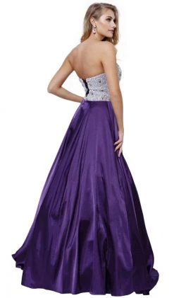 Formal Gowns Nox Anabel - 8186 Metallic Embellished Strapless Long Evening Gown 18 Formal Gowns Nox Anabel - 8186 Metallic Embellished Strapless Long Evening Gown