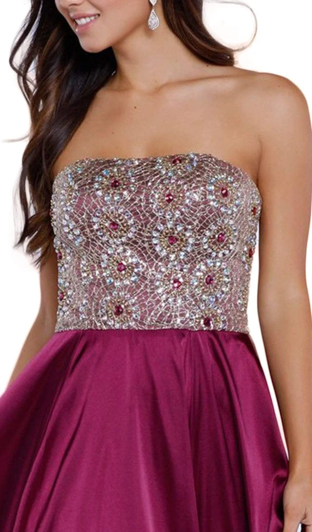 Formal Gowns Nox Anabel - 8186 Metallic Embellished Strapless Long Evening Gown 6 Formal Gowns Nox Anabel - 8186 Metallic Embellished Strapless Long Evening Gown