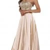 Formal Gowns Nox Anabel - 8186 Metallic Embellished Strapless Long Evening Gown